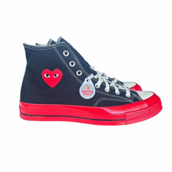❤️Converse Chuck 70 Hi  Comme Des Garçons Play Men Shoes Sz 10 Black Red A01793C - Picture 1 of 9